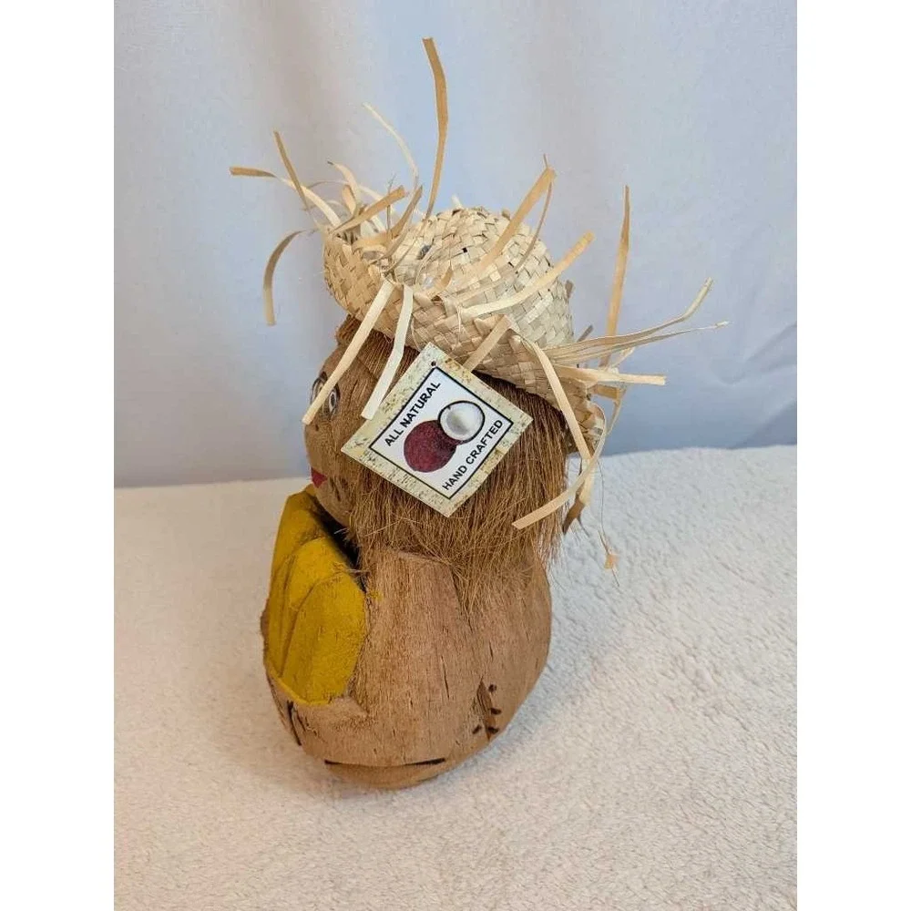 Hand Crafted Coconut‎ Monkey Straw Hat Cocoa Beach Florida Souvenir Decor